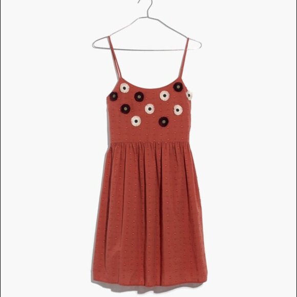 Madewell Embroidered Sunflower Cami Babydoll Dress Bohemian Granola Girl Sz S - Picture 1 of 9